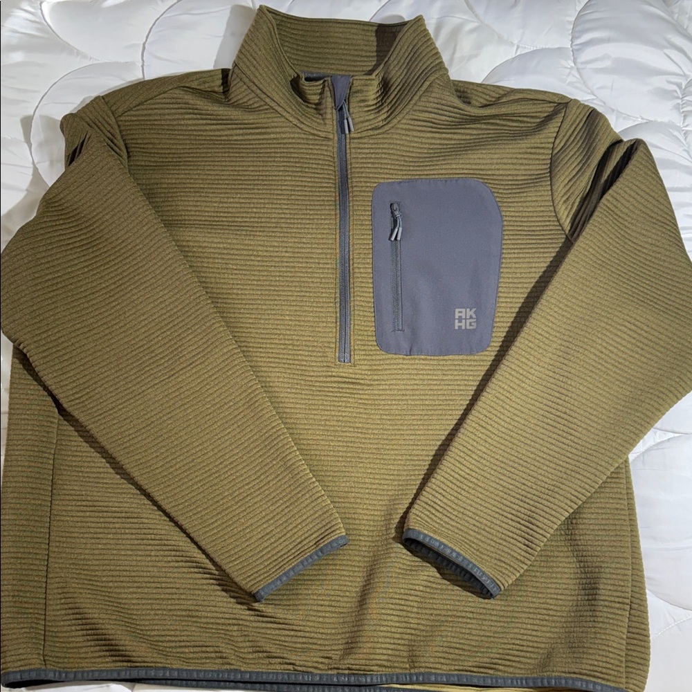 AKHG Olive Green Quarter-Zip Pullover